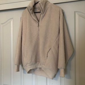 oversized sherpa pullover